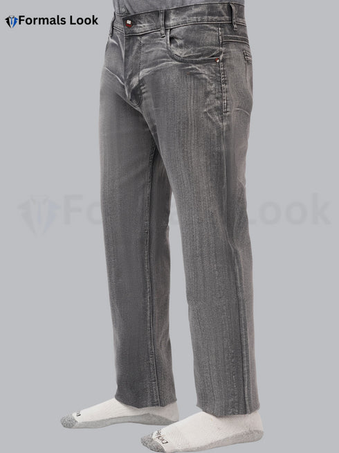 Grey Color In Stretch Jeans Pant